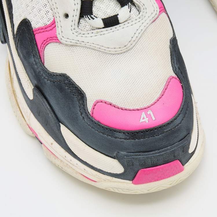 مملوكة مسبقًا Balenciaga Multicolor Leather and Mesh Triple S Sneakers Size 41