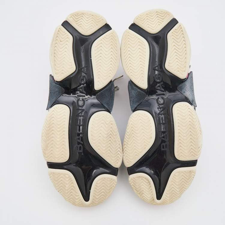 مملوكة مسبقًا Balenciaga Multicolor Leather and Mesh Triple S Sneakers Size 41