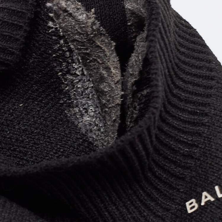 Pre Owned Balenciaga Black Knit Fabric Speed Trainer Sneakers Size 37