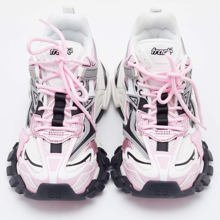 Pre Owned Balenciaga Multicolor Leather and Mesh Track Sneakers Size 38