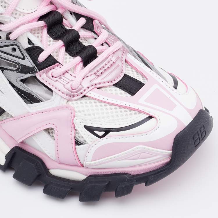 Pre Owned Balenciaga Multicolor Leather and Mesh Track Sneakers Size 38