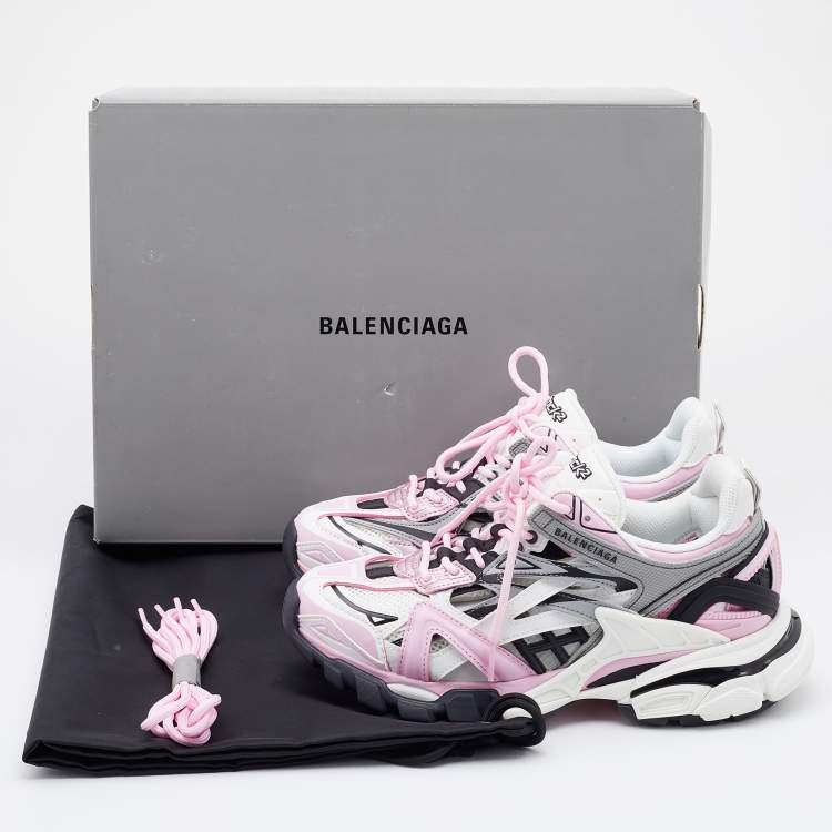 Pre Owned Balenciaga Multicolor Leather and Mesh Track Sneakers Size 38