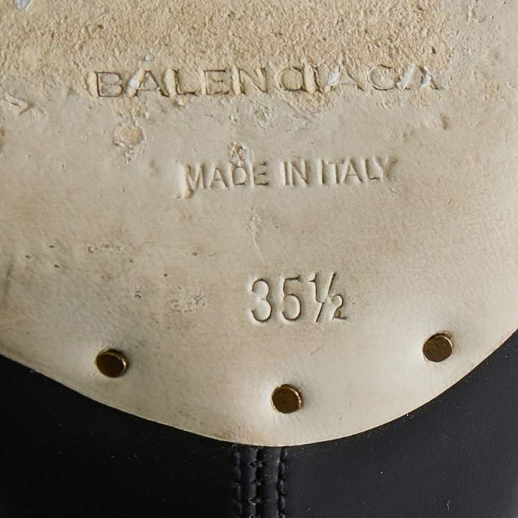Pre Owned Balenciaga Black Neoprene Glove Open Toe Mules Size 35.5