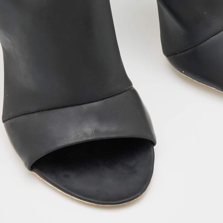 Pre Owned Balenciaga Black Neoprene Glove Open Toe Mules Size 35.5