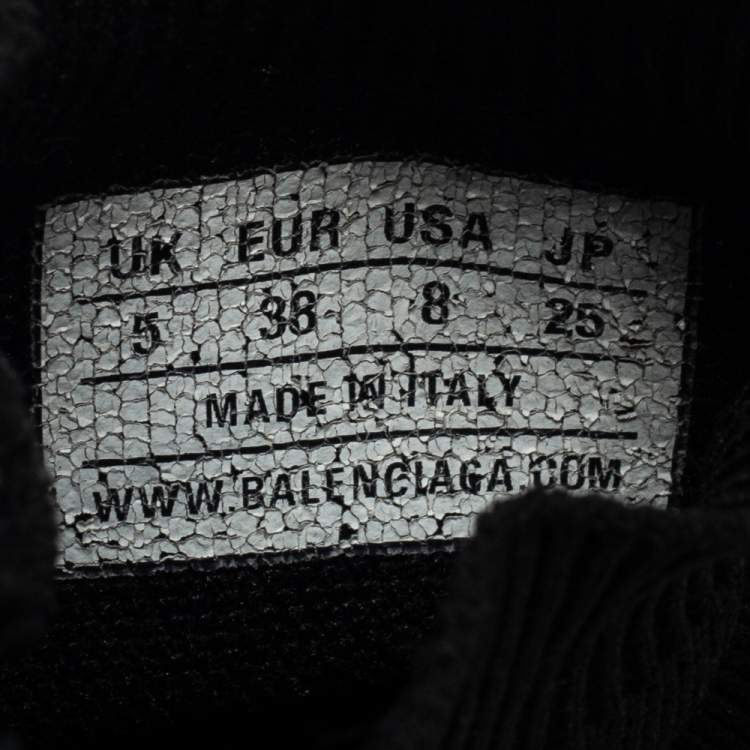 Pre Owned Balenciaga Black Knit Fabric  Speed 2.0 Sneakers Size 38