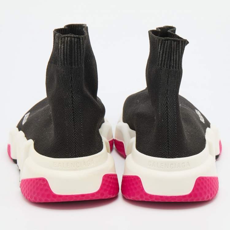 مملوكة مسبقًا Balenciaga Black Knit Fabric Speed 2.0 Slip On Sneakers Size 38