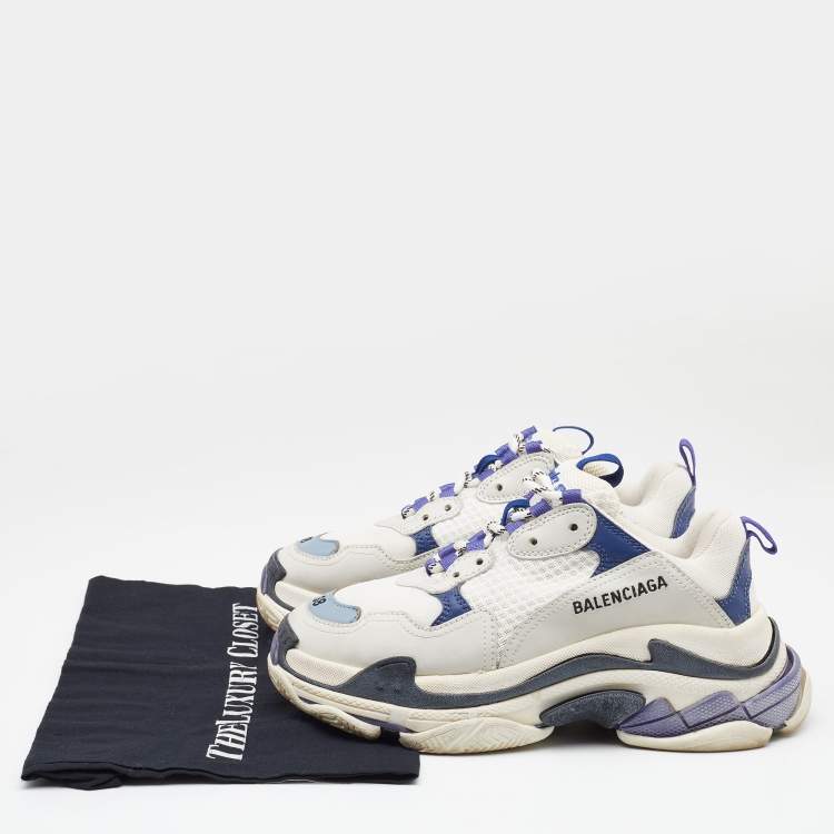 Pre Owned Balenciaga Multicolour Leather and Mesh Triple S Sneakers Size 38