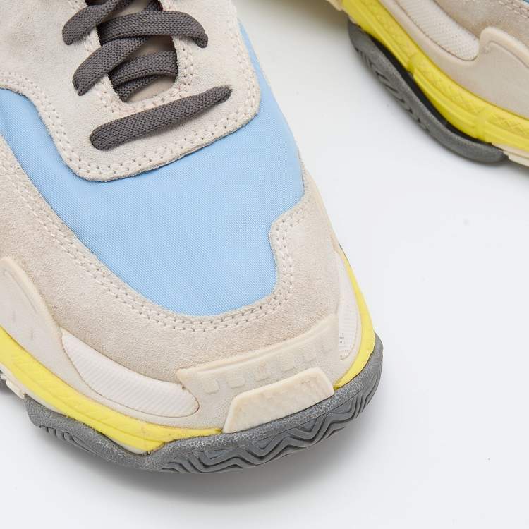 Pre Owned Balenciaga Multicolor Nylon and Suede Triple S Sneakers Size 37