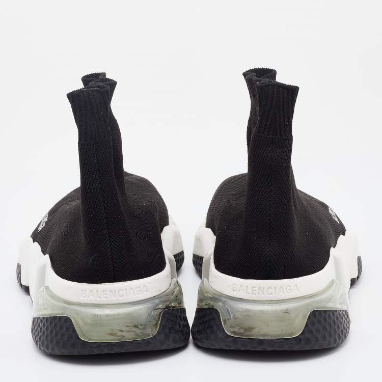 مملوكة مسبقًا Balenciaga Black Knit Fabric Speed 2.0 Sneakers Size 38