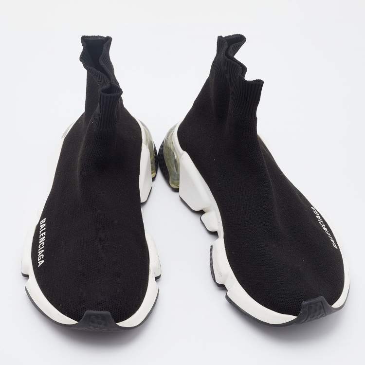 مملوكة مسبقًا Balenciaga Black Knit Fabric Speed 2.0 Sneakers Size 38