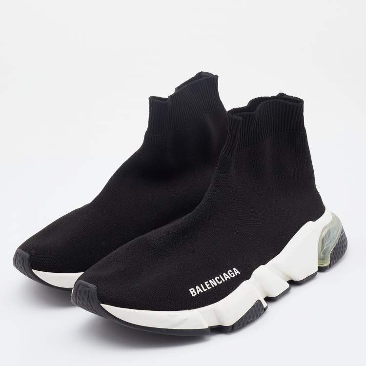 مملوكة مسبقًا Balenciaga Black Knit Fabric Speed 2.0 Sneakers Size 38