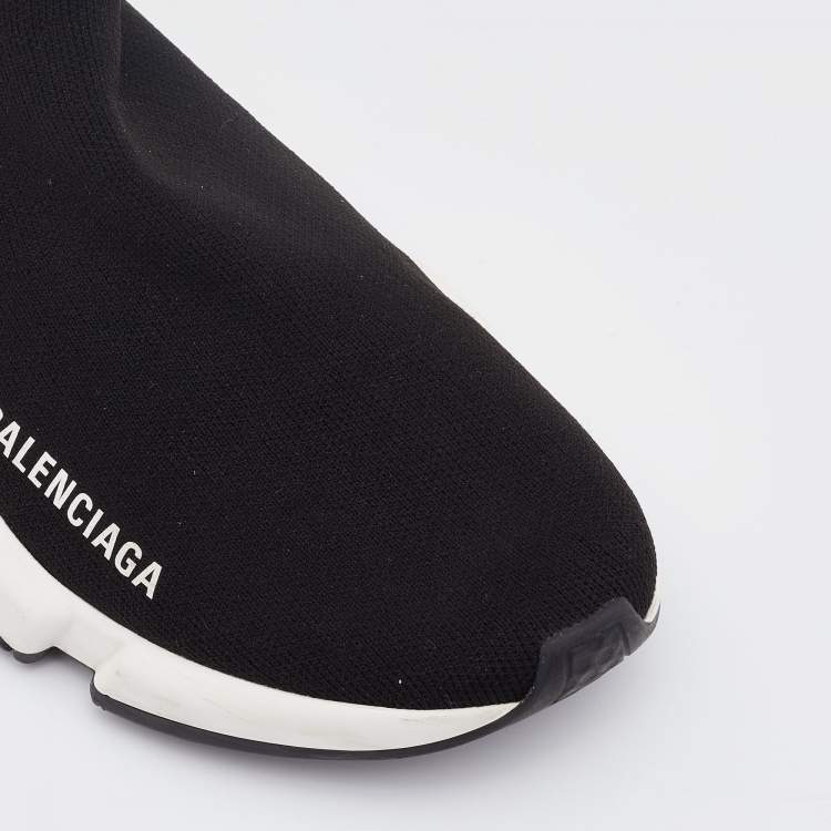 مملوكة مسبقًا Balenciaga Black Knit Fabric Speed 2.0 Sneakers Size 38