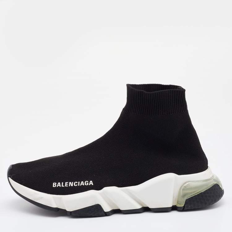 مملوكة مسبقًا Balenciaga Black Knit Fabric Speed 2.0 Sneakers Size 38