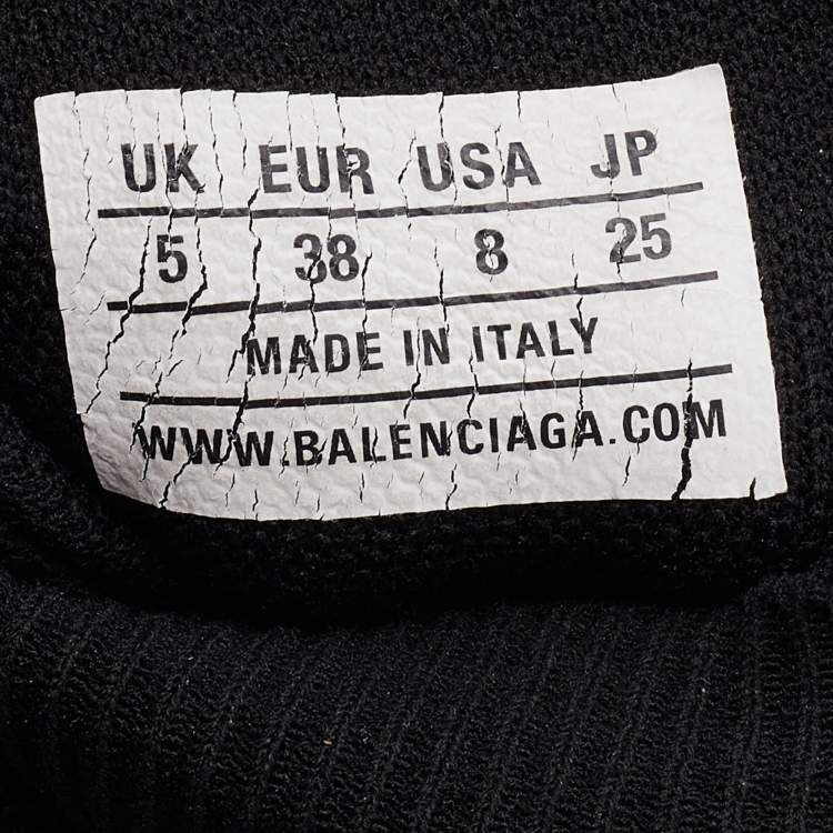 مملوكة مسبقًا Balenciaga Black Knit Fabric Speed 2.0 Sneakers Size 38
