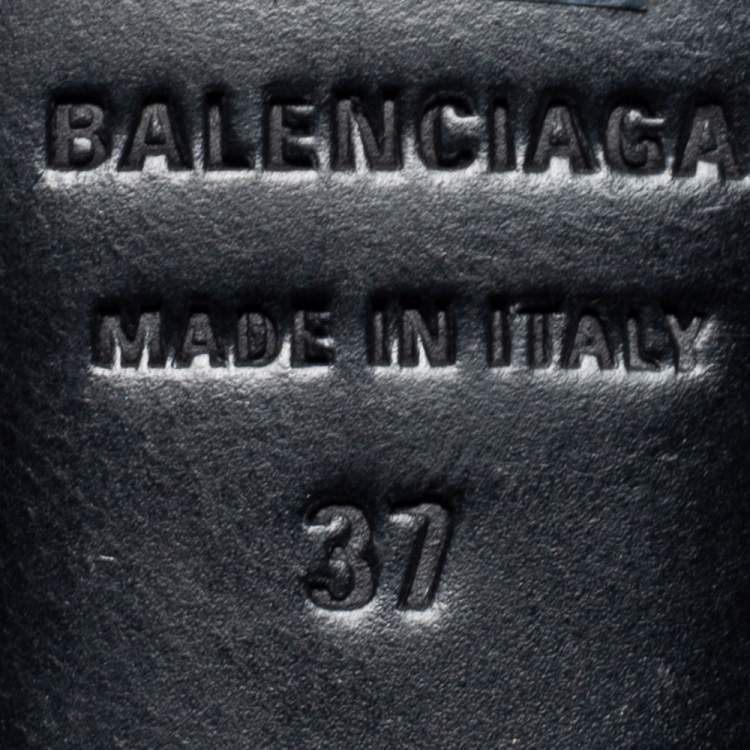 Pre Owned Balenciaga Black Leather Knife Sandals Size 37