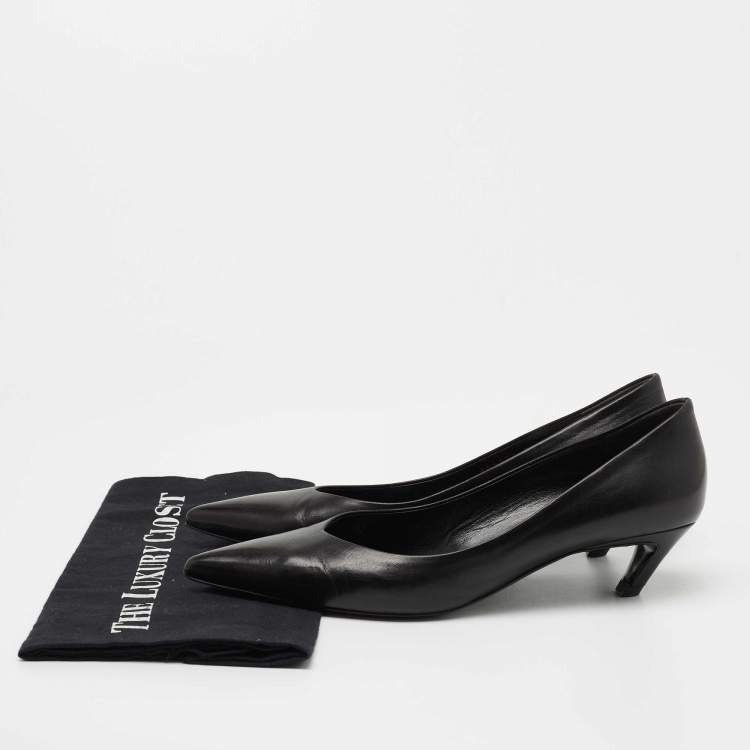 Pre Owned Balenciaga Black Leather Knife Pumps Size 39