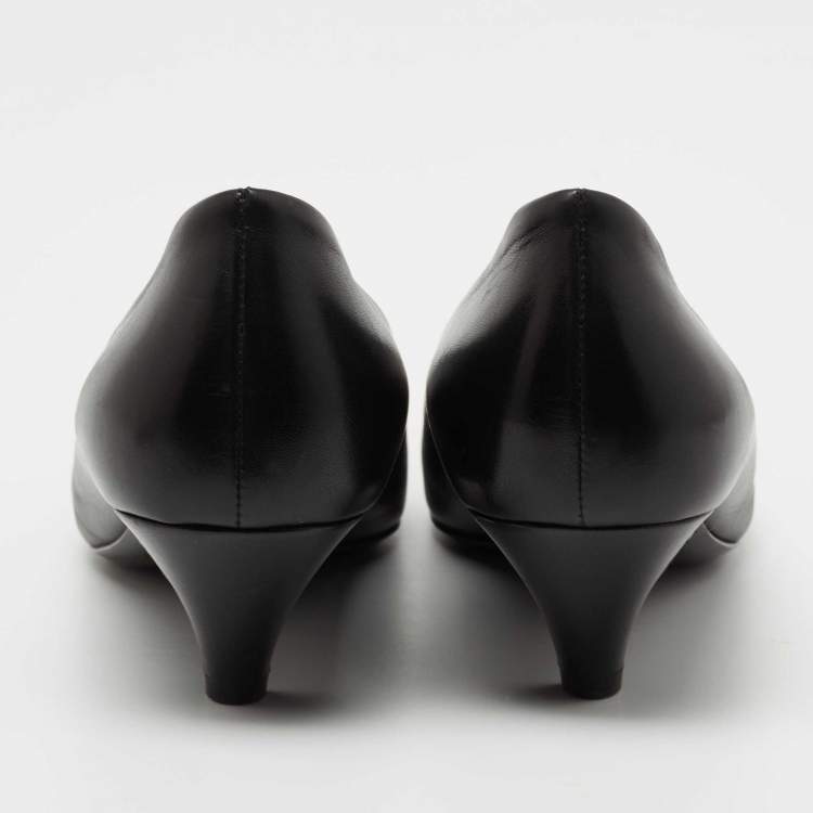 Pre Owned Balenciaga Black Leather Knife Pumps Size 39