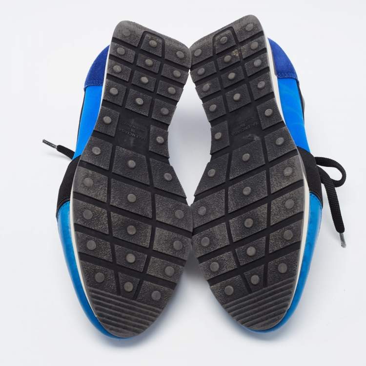 Pre Owned Balenciaga Multicolor Leather and  Mesh Race Runner Sneakers Size 38