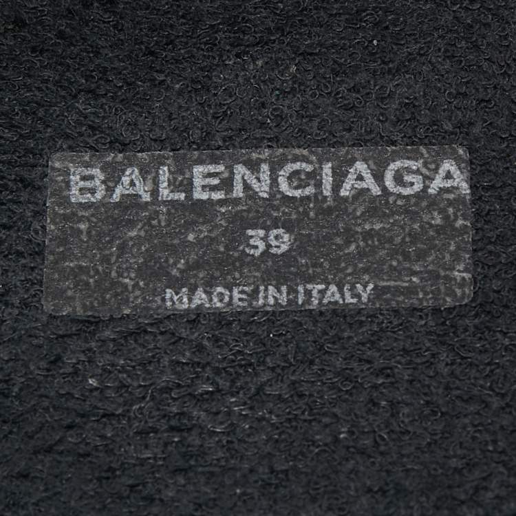 Pre Owned Balenciaga Dark Green Knit Fabric Speed Trainer High Top Sneakers Size 39