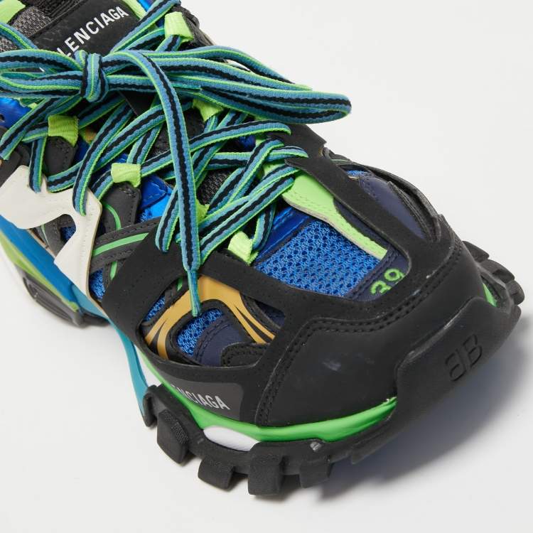 Pre Owned Balenciaga Multicolor Leather and Mesh Track Sneakers Size 39