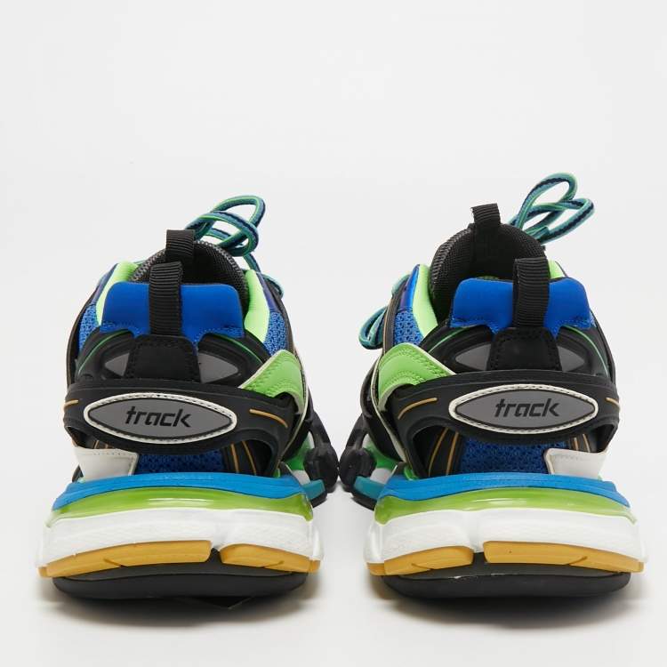 Pre Owned Balenciaga Multicolor Leather and Mesh Track Sneakers Size 39
