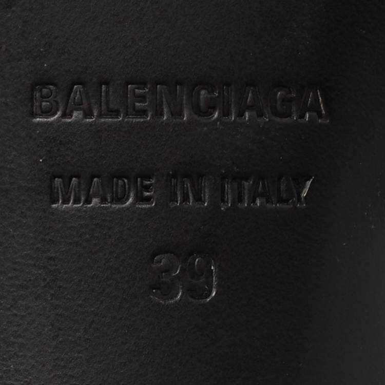 Pre Owned Balenciaga Neon Green Leather Cagole Slide Sandals Size 39