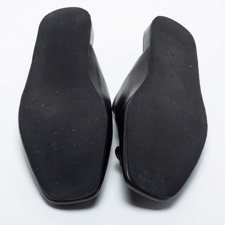 Pre Owned Balenciaga Black leather Cosy BB Flat Mules Size 39