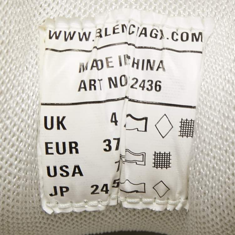 Pre Owned Balenciaga White Leather and Mesh Track Sneakers Size 37