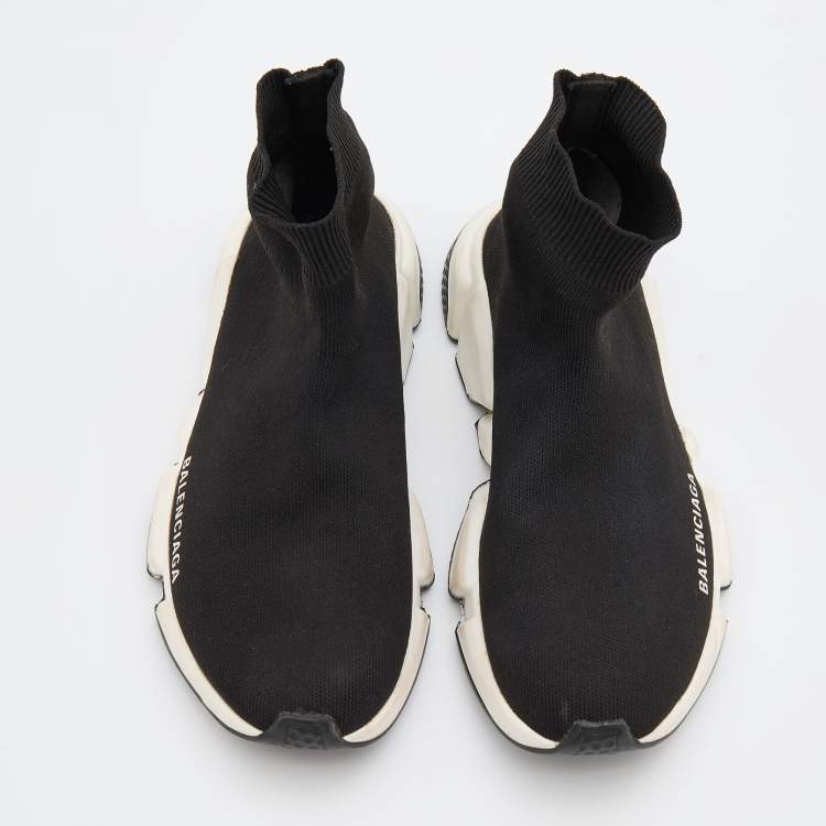 Pre Owned Balenciaga Black Knit Fabric Speed 2.0 Sneakers Size 37