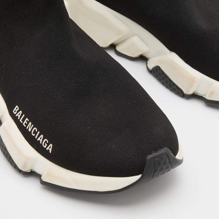 Pre Owned Balenciaga Black Knit Fabric Speed 2.0 Sneakers Size 37