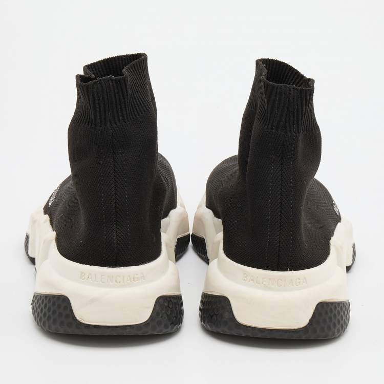 Pre Owned Balenciaga Black Knit Fabric Speed 2.0 Sneakers Size 37