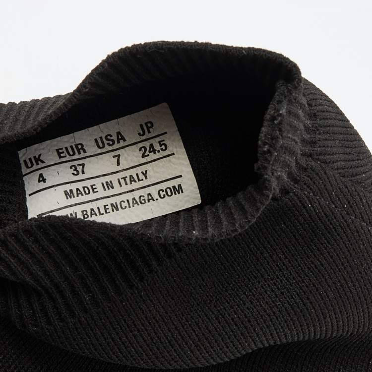 Pre Owned Balenciaga Black Knit Fabric Speed 2.0 Sneakers Size 37