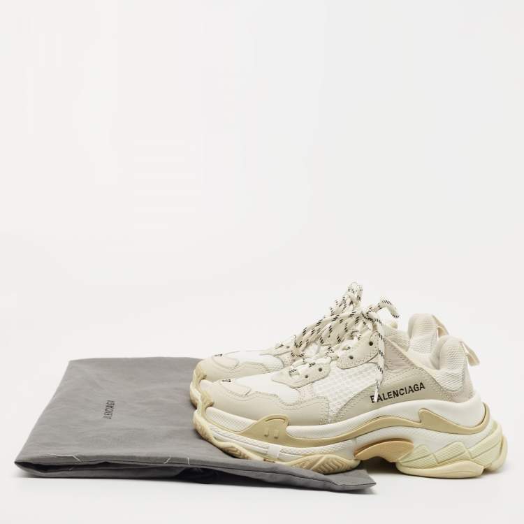 مملوكة مسبقًا Balenciaga Tricolor Mesh and Leather Triple S Sneakers Size 37