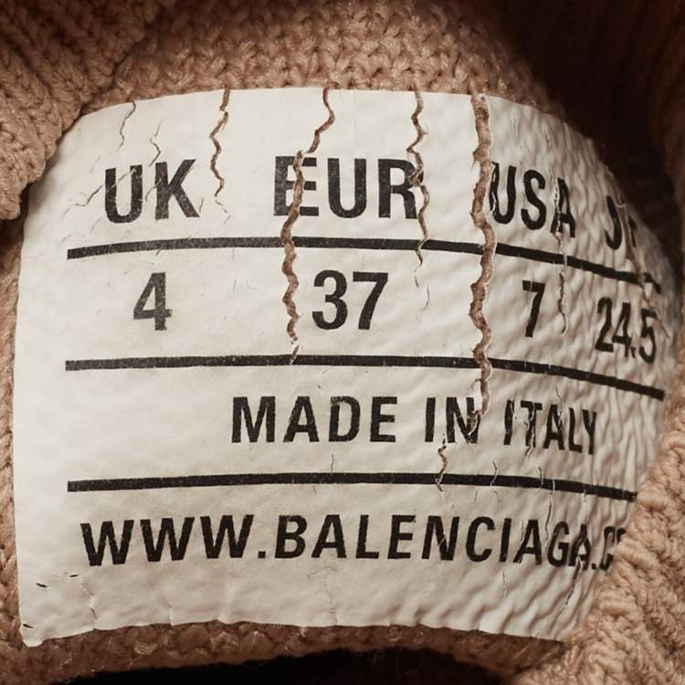 Pre Owned Balenciaga Brown Fabric Speed 2.0 Sneakers Size 37