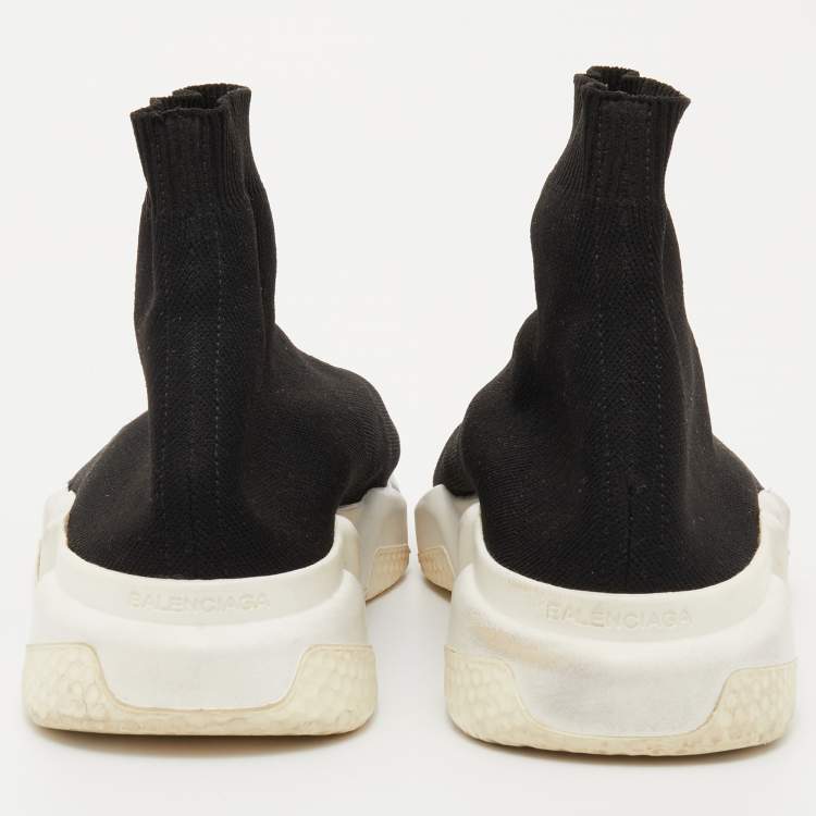 Pre Owned Balenciaga Black Knit Fabric Speed Trainer Slip On Sneakers Size 40