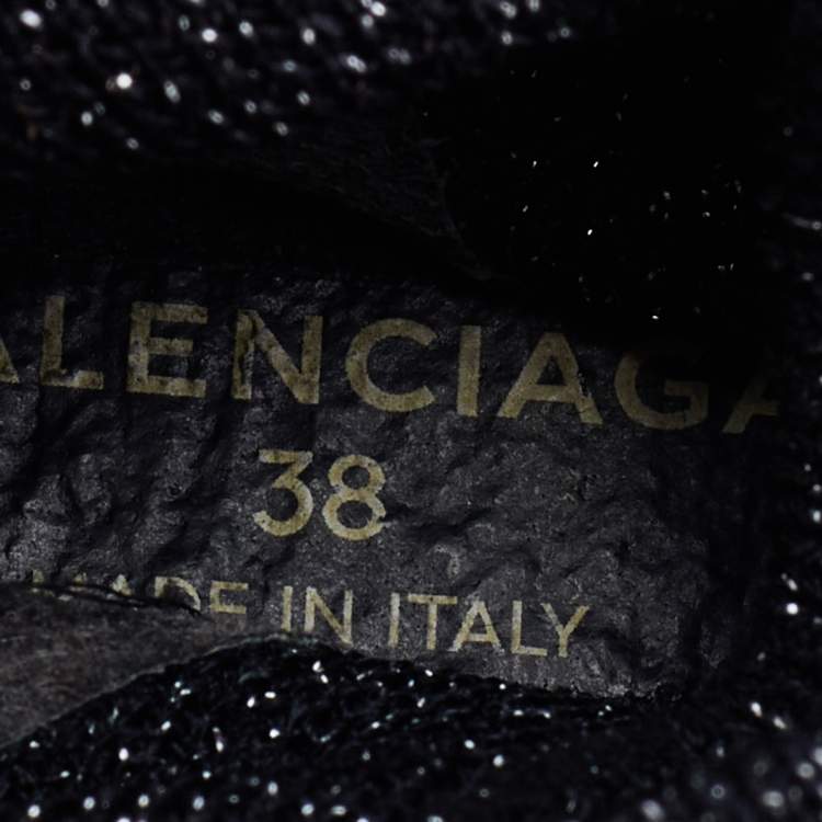 Pre Owned Balenciaga Black Shimmer Knit Fabric Speed Trainer Slip On Sneakers Size 38
