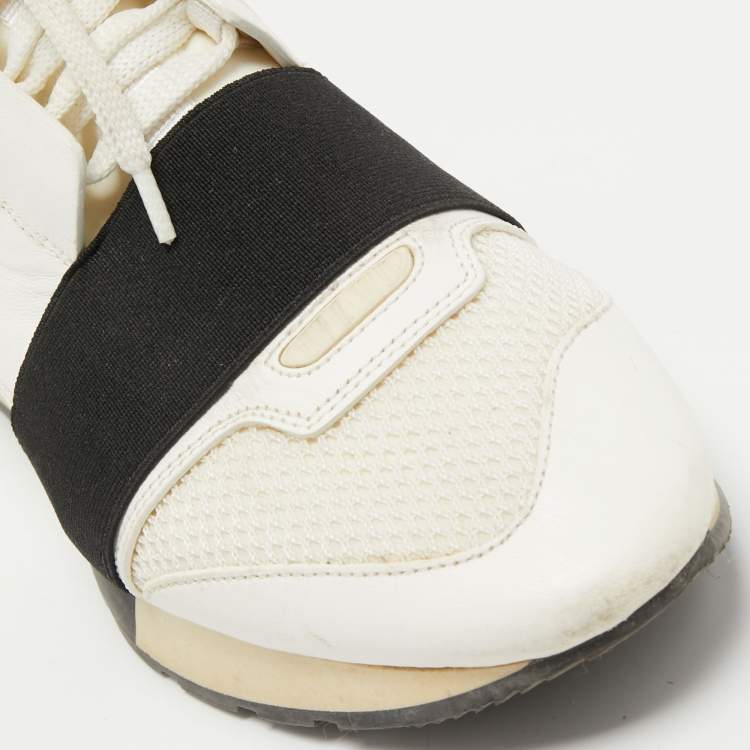 Pre Owned Balenciaga Tricolor Leather and Mesh Race Runner Sneakers Size 38