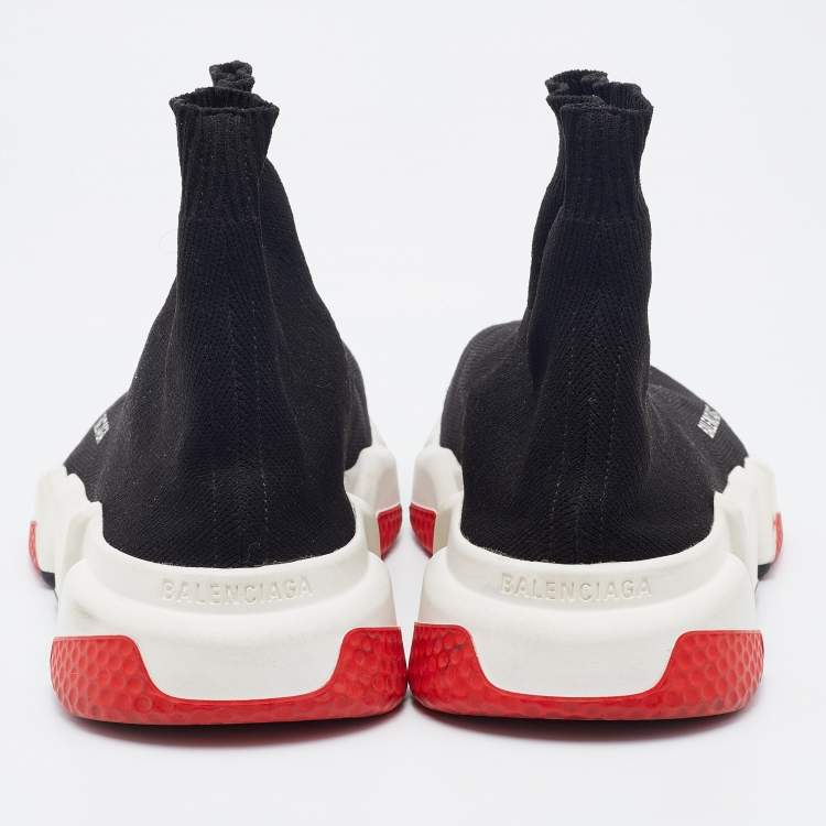 Pre Owned Balenciaga Black Knit Fabric Speed 2.0 Slip On Sneakers Size 39
