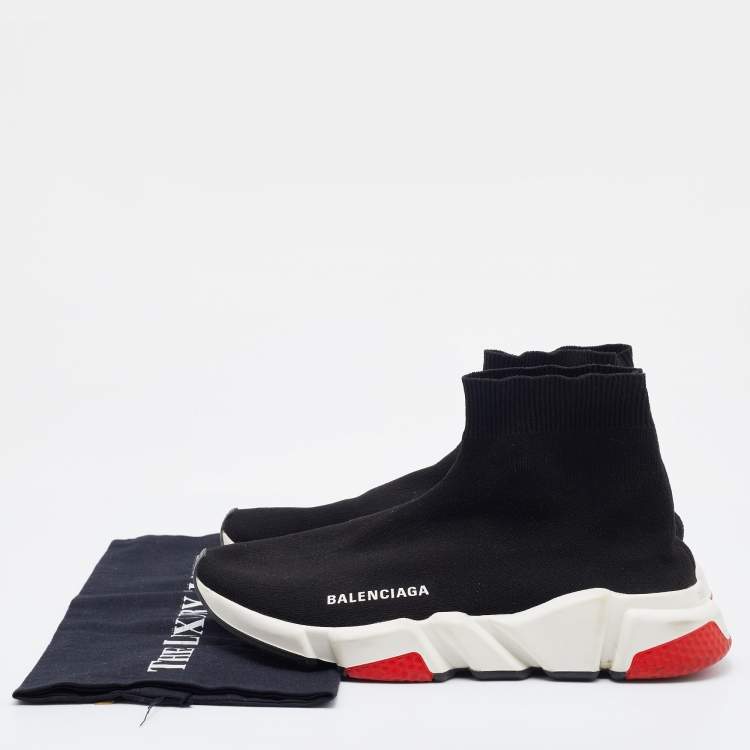 Pre Owned Balenciaga Black Knit Fabric Speed 2.0 Slip On Sneakers Size 39