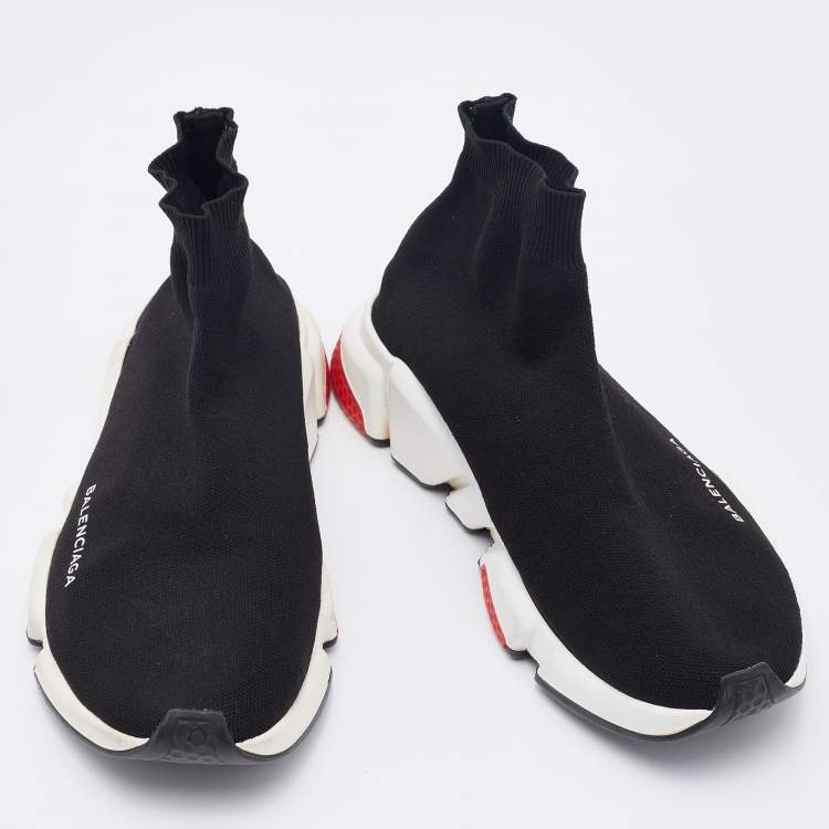 مملوكة مسبقًا Balenciaga Black Knit Fabric Speed 2.0 Slip On Sneakers Size 41