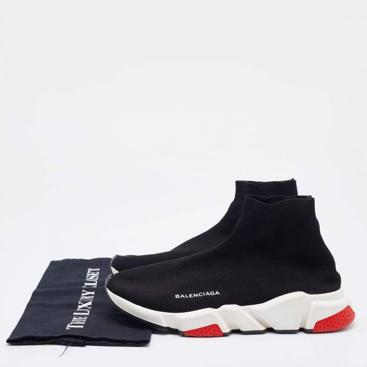 مملوكة مسبقًا Balenciaga Black Knit Fabric Speed 2.0 Slip On Sneakers Size 41