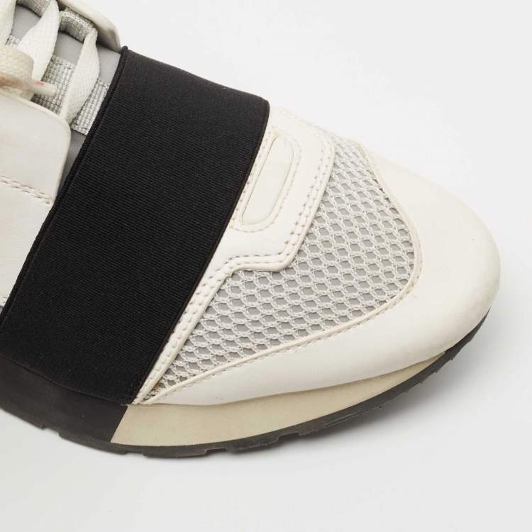 Pre Owned Balenciaga Multicolor Leather and Mesh Race Runner Sneakers Size 36