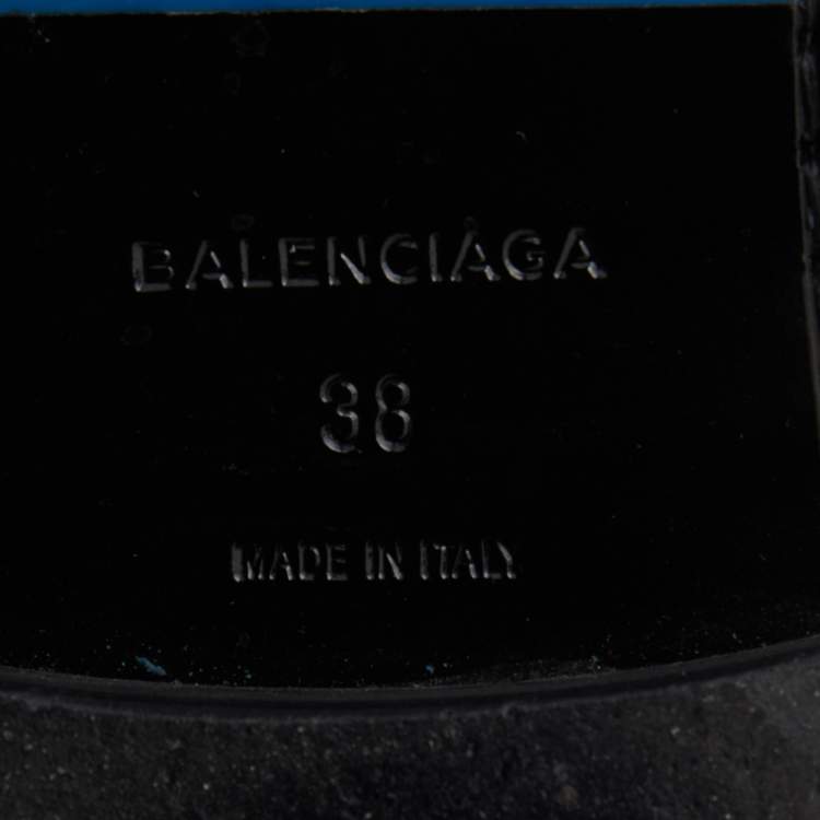 Pre Owned Balenciaga Black Brogue Leather Lace Up Derby Size 38