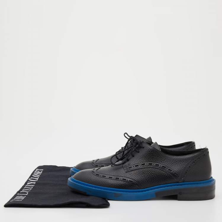 Pre Owned Balenciaga Black Brogue Leather Lace Up Derby Size 38