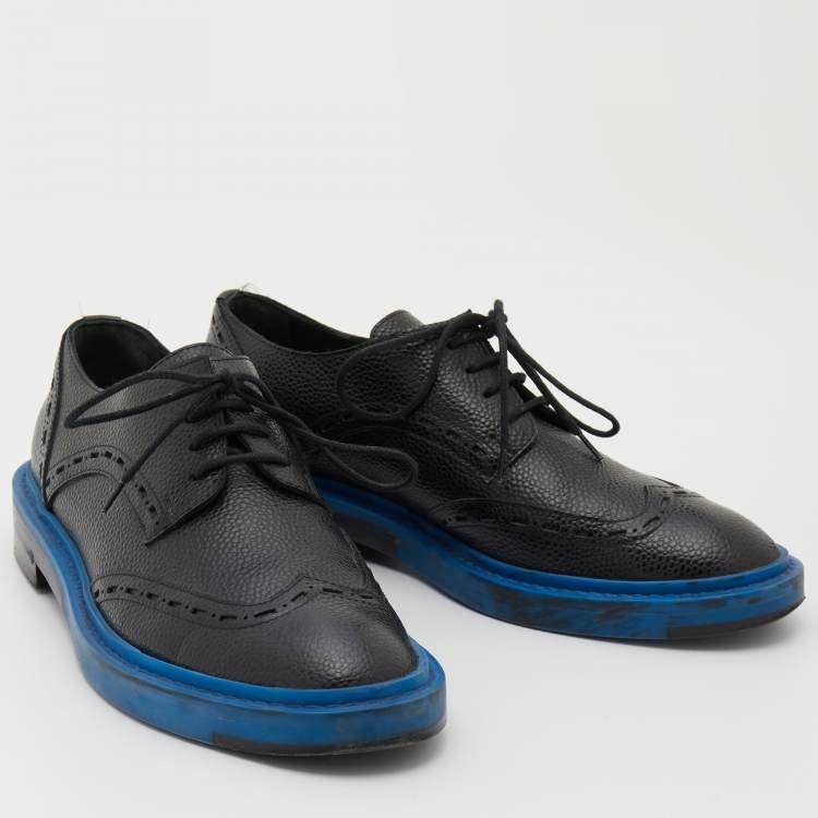 Pre Owned Balenciaga Black Brogue Leather Lace Up Derby Size 38