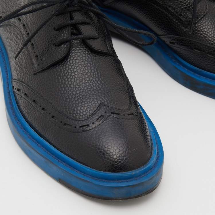 Pre Owned Balenciaga Black Brogue Leather Lace Up Derby Size 38