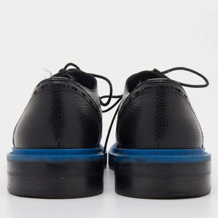 Pre Owned Balenciaga Black Brogue Leather Lace Up Derby Size 38