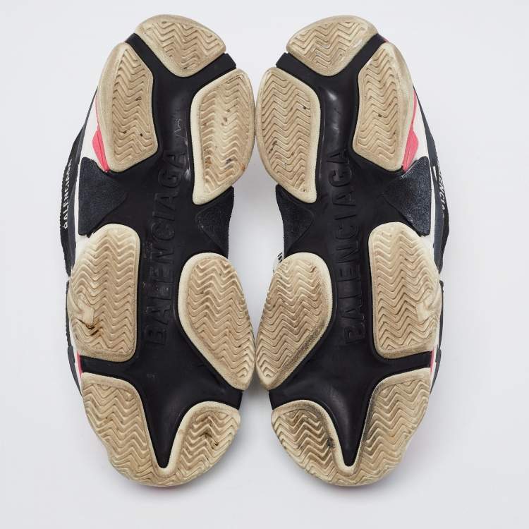 Pre Owned Balenciaga Multicolor Leather and Mesh Track Sneakers Size 37