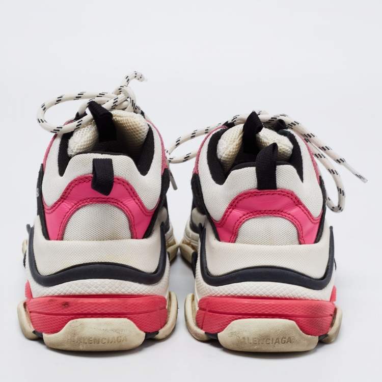 Pre Owned Balenciaga Multicolor Leather and Mesh Track Sneakers Size 37