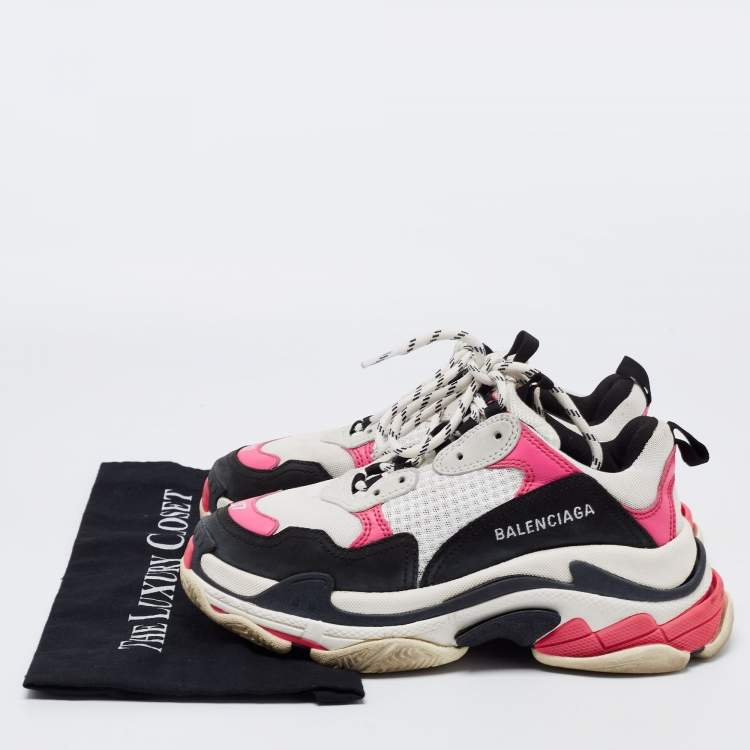 Pre Owned Balenciaga Multicolor Leather and Mesh Track Sneakers Size 37